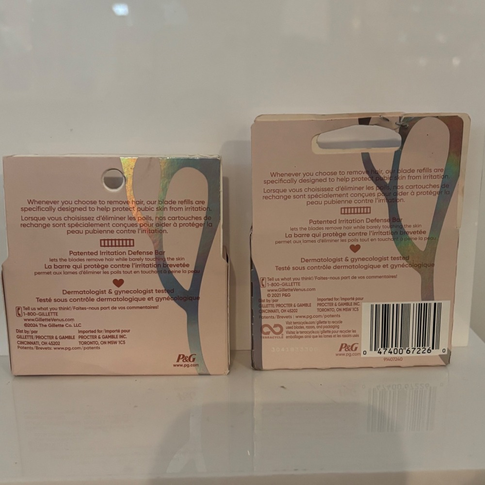 Gillette Venus For Pubic Hair and Skin Razor Blade Refills 2 Packs 8 Cartridges - Picture 3 of 3